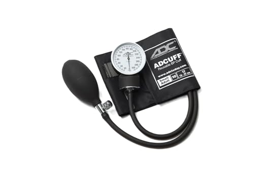 ADC Prosphyg 760 Pocket Aneroid Sphygmomanometer with Adcuff Nylon Blood Pressure Cuff, Small Adult, Black