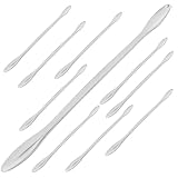 Cabilock 10 Stück Teiliges Labor messlöffel Rostfreiem Edelstahl ein Doppelseitige Langlebig und Rostfrei für Experimente Kosmetikpulver und Präzises Dosieren