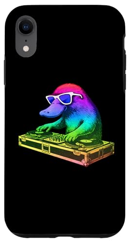 Platypus DJ ミュージックパーティー 動物好き スマホケース iPhone XR 用
