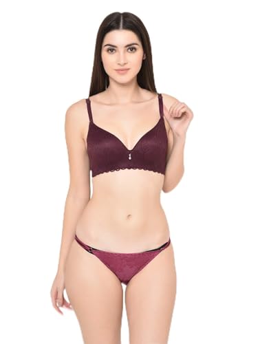 Image of Da Intimo Women's Synthetic Soft Cup Bra (DI-1278 PURPLE-C20-32C Purple 32)
