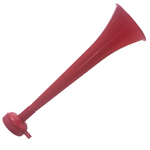FUN FAN LINE - Pack de 3 trompetas Vuvuzela de Colores. Accesorios y complementos de Fiesta, piñata y Deporte. Desmontables para Combinar Colores de Cuerpo y Boquilla. (Rojo) Cover