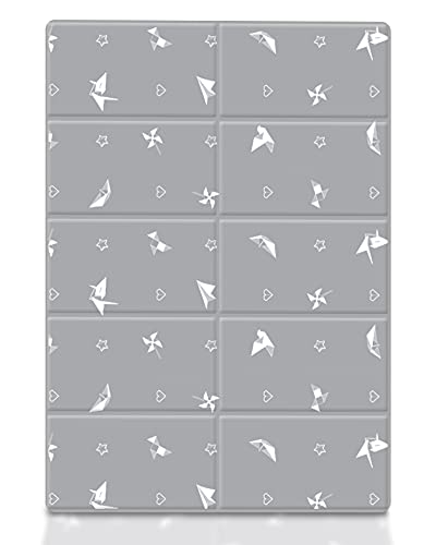 Koru Kids® Spielmatte Baby Kinder - schadstofffrei - Krabbelmatte - faltbar und wasserabweisend - Babymatte - 140 x 200 x 1,1 cm - hergestellt in Südkorea - Modell Origami Cover