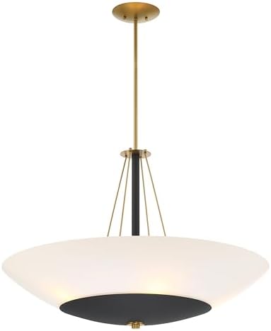 Minka Lavery 1705-781 BAX Pendant, 5 A19 Medium E26 Socket(s), Sand Coal & Soft Brass (Bulbs Not Included)