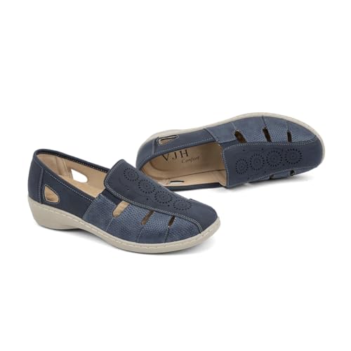 Image of VJH confort Women's Flat Shoes, Slip-on Round Toe Light Weight Comfort Casual Walking Shoes