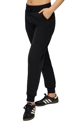 Yogalicious Womens Sherpa Lined Aspen Elite Jogger - Black - Small