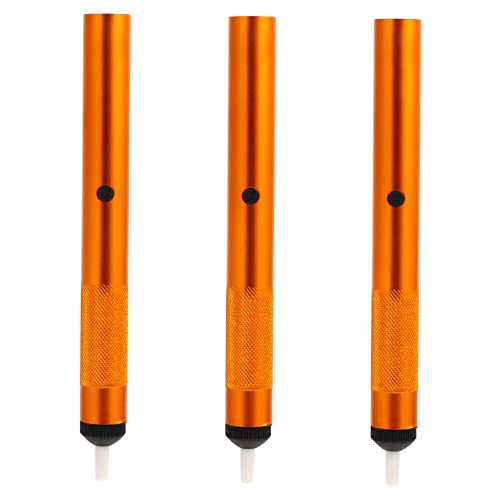 SEWACC 3Pcs Solder Sucker Tool Set Powerful Vacuum Desoldering Pump for Easy Solder Removal Comfortable Grip One Handed Use Durable Practical for Soldering Tasks