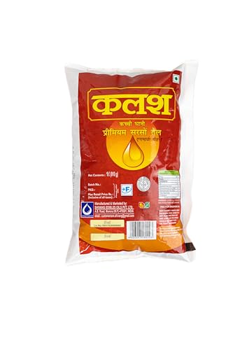 Image of KALASH Kachi Ghani Pure Mustard Oil | 1 LTR POUCH | Nutrient-Rich & Chemical-Free | Mustard Seeds | Retains Natural Flavour & Aroma | Ideal for Cooking & Wellness