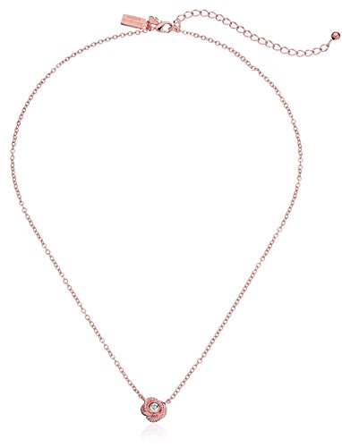 kate spade new york "Infinity and Beyond" Clear/Rose Gold Knot Mini Pendant Necklace, 17" + 3" Extender