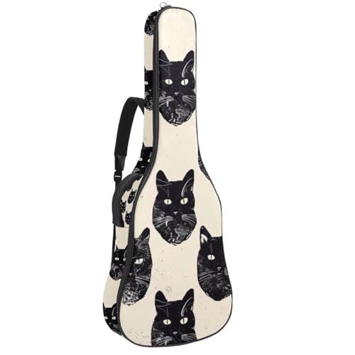 Sac guitare acoustique chat noir pour déplacements et cours