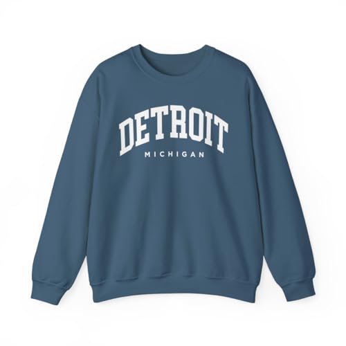 Detroit Michigan Adult Unisex Crewneck Sweatshirt