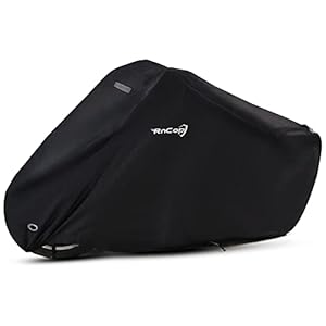 RnCop Motorbike Cover Waterproof Outdoor, Motorcycle Cover – Fade Heat Resistant Heavy Duty 420D Oxford Fabric, Anti UV…