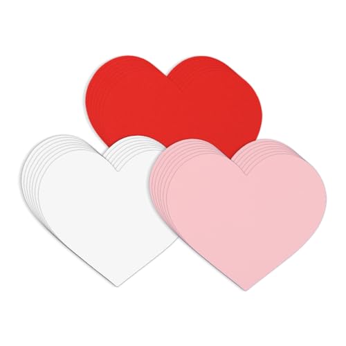 72 unidades 15,3 x 13,2 cm Recortes de papel de coração, 3 cores grandes recortes em forma de coração dupla face cartolina de coração de amor artesanato dia dos namorados para crianças quadro de