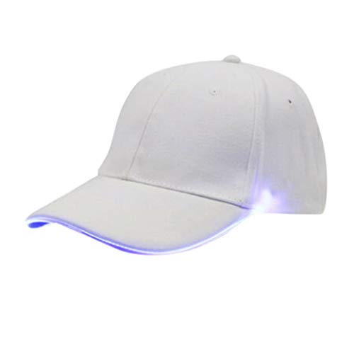 BUKINIE Gorra de béisbol LED con luz intermitente, gorra de ala de luz LED, gorra deportiva para fiesta de club deportivo para mujeres y hombres, unisex, azul, Talla única