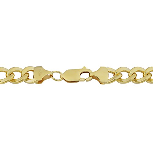 Kooljewelry 14k Yellow Gold Filled High Polish Miami Cuban Curb Link Chain Bracelet (9 mm, 9 inch) - Image 3