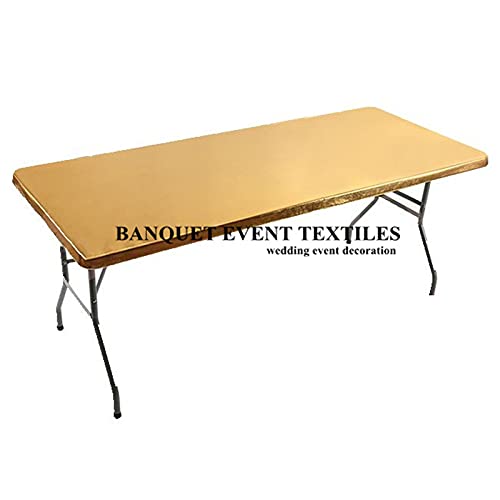 Matalic Spandex Obrus Prostokątny Rozciągliwy Obrus Obrus Ślubny Obrus Wydarzenie Dekoracja hotelu - złoty, 152 cm dł. x 76 cm szer