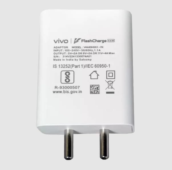 Image of Etguuds Charger Compatible with Vivo 44W Flash Charger Adapter Fast Charging for Your Devices Vivo V29, T2 Pro 5G, V29 Pro, Y17s, V29e, Y36, Y27, X90, X90 Pro, T2 5G.