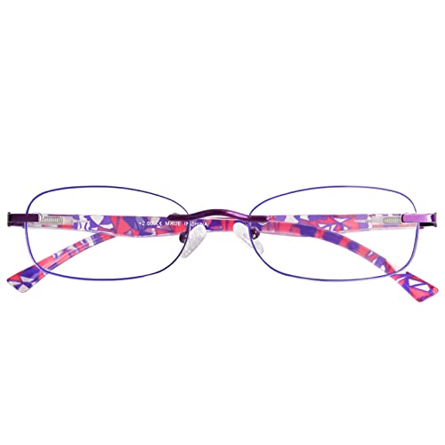 OPTOFENDY Blue Light Glasses for Women, Rimless Blue Light Blocking Glasses Lightweight Computer Eyeglasses with Spring Hinges Anti UV Glare (Purple 0.0)