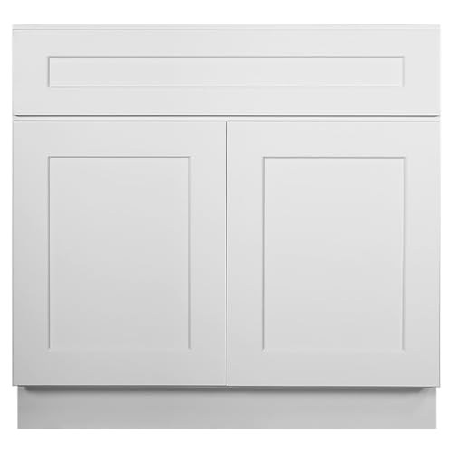 Image of Design House Brookings Kitchen Sink Base Cabinet, 36 inch, White | Floor Mount, Contemporary /Modern, Wood, Kitchen, 561498