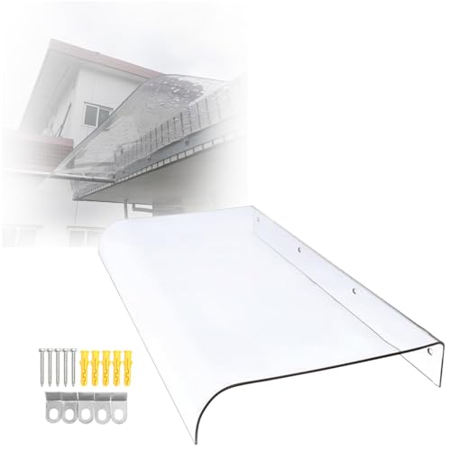 Auvent de fenêtre en polycarbonate transparent pour protection de porte de patio et d'entrée