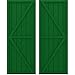 Ekena Millwork ARW102BF621X72HGH Americraft Six Exterior Real Wood Two Equal Panel Framed Board-n-Batten Shutters w/Double Z-Bar (Per Pair), 21"W x 72"H, Viridian Green