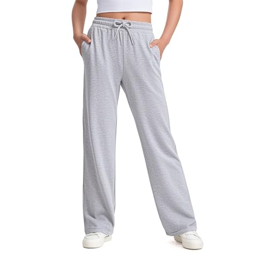 Girls Sweatpants Trendy Straight Leg French Terry Joggers Casual Baggy Sweatpants for Teen Girls Size 4-14 Years