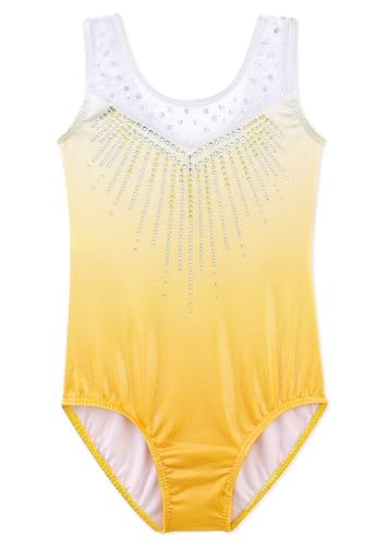 Image of DAXIANG Gymnastics Leotard Rainbow Stripes Ballet Tutu 2-15 Years