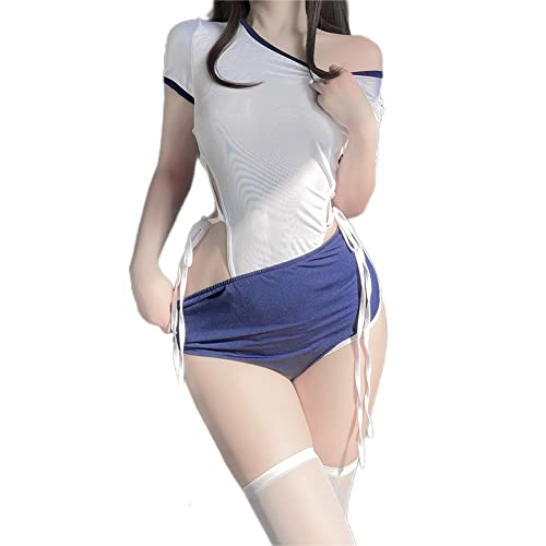 Temptshow Disfraz sexy de colegiala para cosplay, pantalones cortos deportivos, disfraz de anime para sexo femenino (lindo)