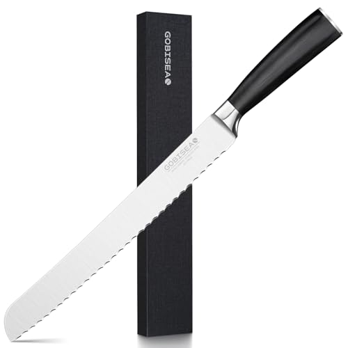 10-Inch Serrated Bread Knife for Homemade Bread, Sourdough Bread Knife with Wide Wavy Edge for Slicing Toast, Baguette, Bagels, Cake