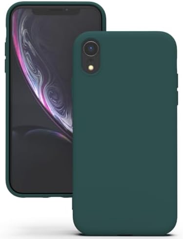 YATWIN Hülle für iPhone XR, Silikon Handyhülle mit Futter, 1mm Kamera und Displayschutz, Dünn & Leicht, Anti Kratzer Case, Grün
