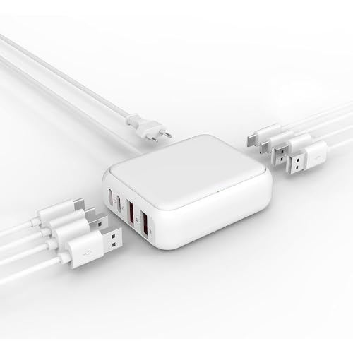 POANES 40W USB C Schnellladegerät 8-Fach USB Ladegerät Mehrfach Netzteil mit 8 Ports für Handy Tablet Ventilator Schreibtischlampe und mehr