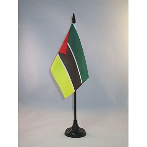 AZ FLAG, Mozambique Table Flag 4'' x 6'', Mozambican Office Mini Banner 100% Polyester 15 x 10 cm