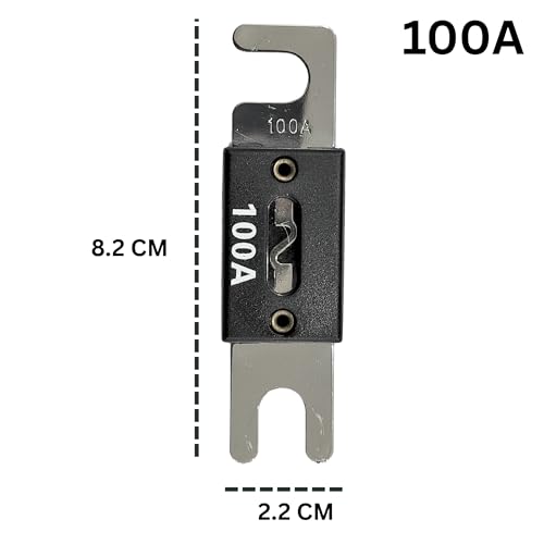 Image of KMH 100A ANL Fuse Kit Nickel Blade Plated Fork Fuses | Car Audio & Video Circuit Breaker Protection | Electronic System Fuse Holder for Safe Power Distribution, Pack of 5