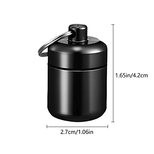 DARENYI Waterdichte Pillendoos Kleine Sleutelhanger Pil Houder Metalen Pil Organisatoren Mini Draagbare Pil Doos Voor Outdoor Reizen Camping (4 Kleur) - Afbeelding 7