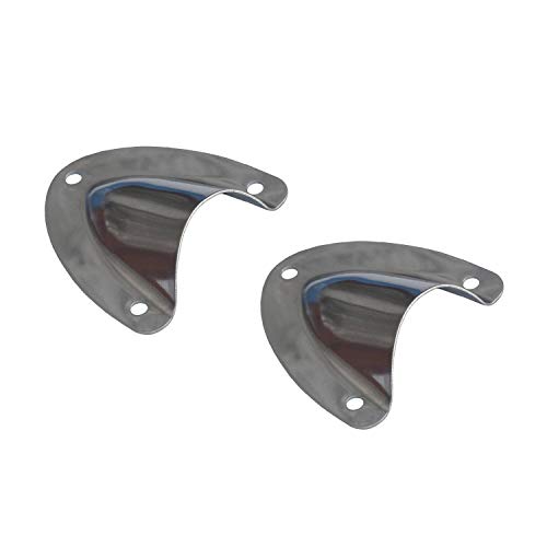 Amarine Made 2 PCS Stainless Steel Clamshell Vent/Wire Cover Clam Shell Vent