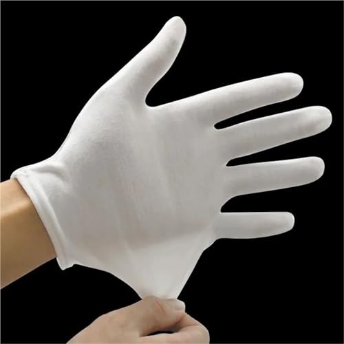 Guantes protectores blancos con tejido transpirable pack de 40 pares para mayor destreza laboral 2