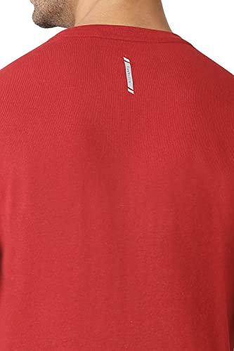 Image of Van Heusen Men Athleisure Regular Fit T-Shirt - Cotton Rich - Crew Neck, Long Sleeve, Printed