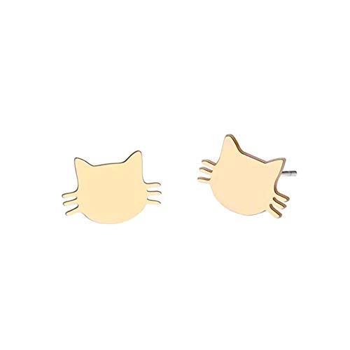 Simple Tiny Cat Earrings Fashion Stainless Steel Animal Elements Ear Studs Jewelry
