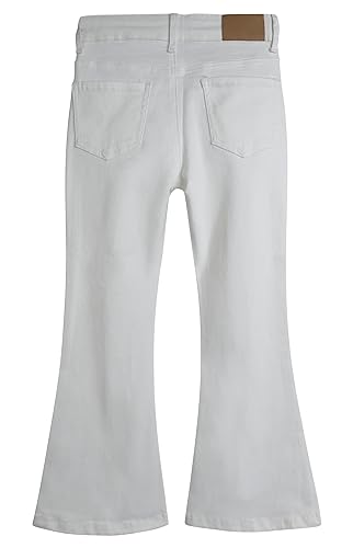 KIDSCOOL SPACE Girls Simple Jeans, 6-15T Elastic Band High Stretch Flared Denim Pants2