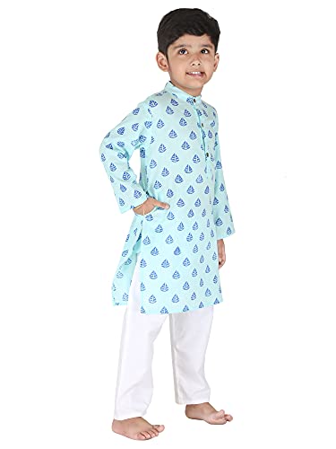 Image of Baby Boys Ethnic Wear | Handloom Cotton Kurta Pajama Set for Festivals | Comfortable & Stylish Traditional Kids Kurta Pyjama Set