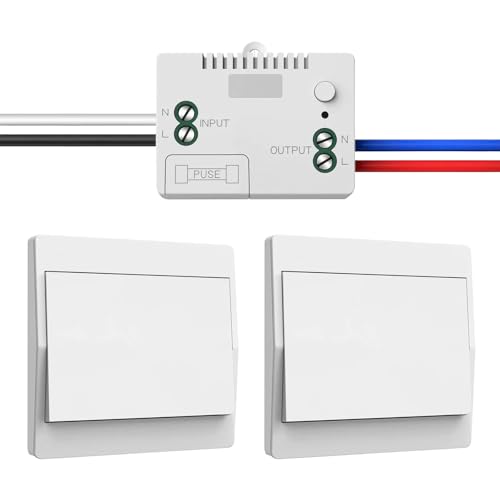 230V Funk Lichtschalter Set – Selbstversorgender Funkschalter...