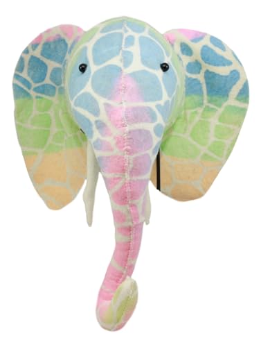 Ebros Gift Fiona Walker England Handmade Organic Baby Animal Head Colorful Stencil Print Elephant Wall Decor Semi Collection Safari And Farmland Edition