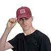 HJFCZH Black Adult Baseball Cap Hat Beautiful Pink Roses Printing for Men and Women Comfort Adjustable, Red, One size #5