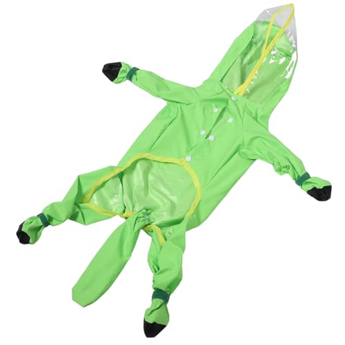 FONDOTIN Adjustable Small Medium Dog Rainwear Waterproof Pet Poncho Hood Full Body Coverage Comfortable for Rainy Days