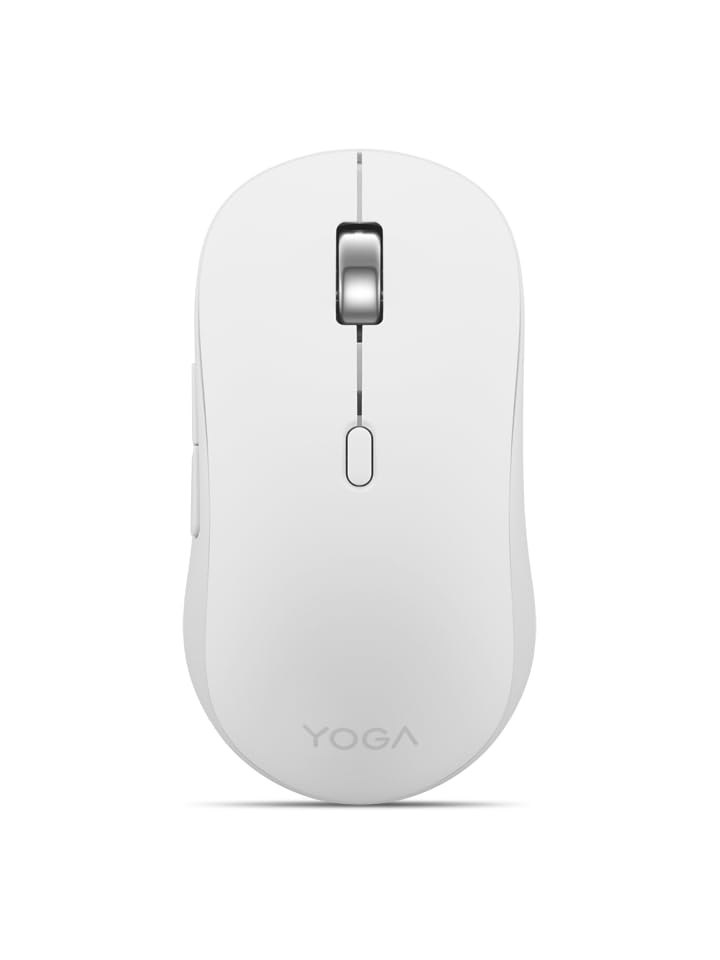 Image of Lenovo Yoga Bluetooth Silent Mouse, 3 Level DPI Adjustment, 36 Month Battery Life, Bluetooth 5.3, 3 Device Paring, Whisper Quiet, Programmable Buttons, Smooth Finish, Seashell