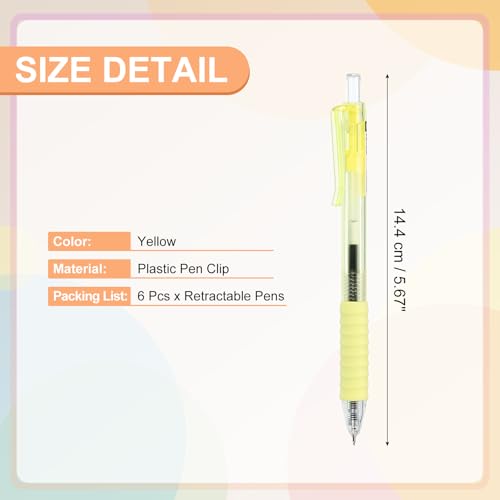 Set de 6 bolígrafos retráctiles con tinta negra 0.5mm miniatura 2