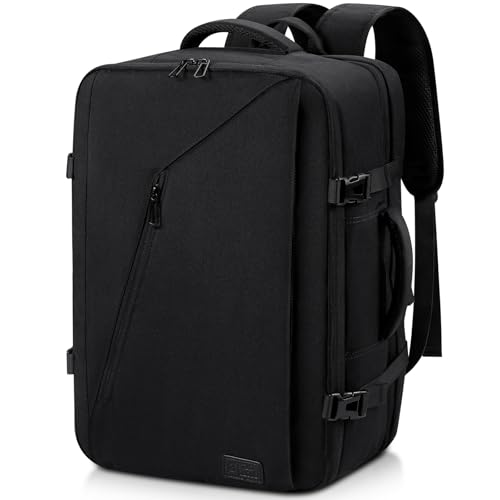 Star Cloud Handgepäck Rucksack, 40L Groß Reiserucksack Kofferrucksack Flugzeug Tasche, Travel Backpack Carry On Luggage für 17 Zoll Laptop, Reisetasche Koffer Herren Damen Cabin Bag für Reise, Schwarz