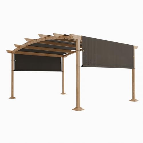 Toldo para pérgola 12x12 pies TANG de repuesto universal marrón con varillas 2