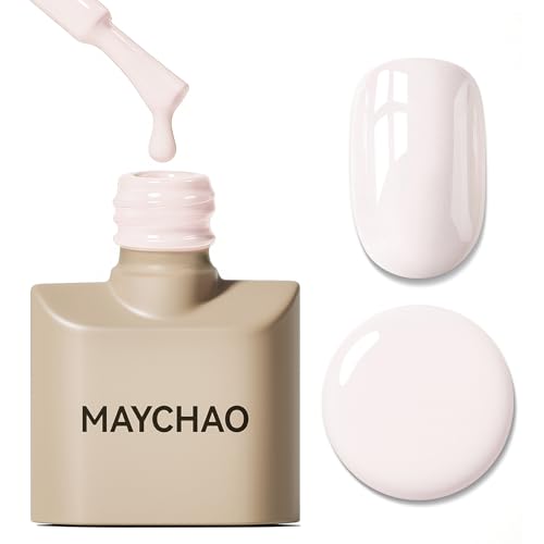 MAYCHAO 15ML White Wedding Gel Nail Polish 1Pc Creamy Gel Polish Soak...