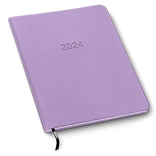 2024 Harbor Large Monthly Planner By Gallery Leather - Cambridge Lavender - 9.75X7.5" #TOP10