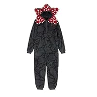 Ausyst Unisex Demogorgon Onesie Pajamas Fleece Hooded Jumpsuit One Piece Sleepwear Cute Cosplay Costume Pjs Gray